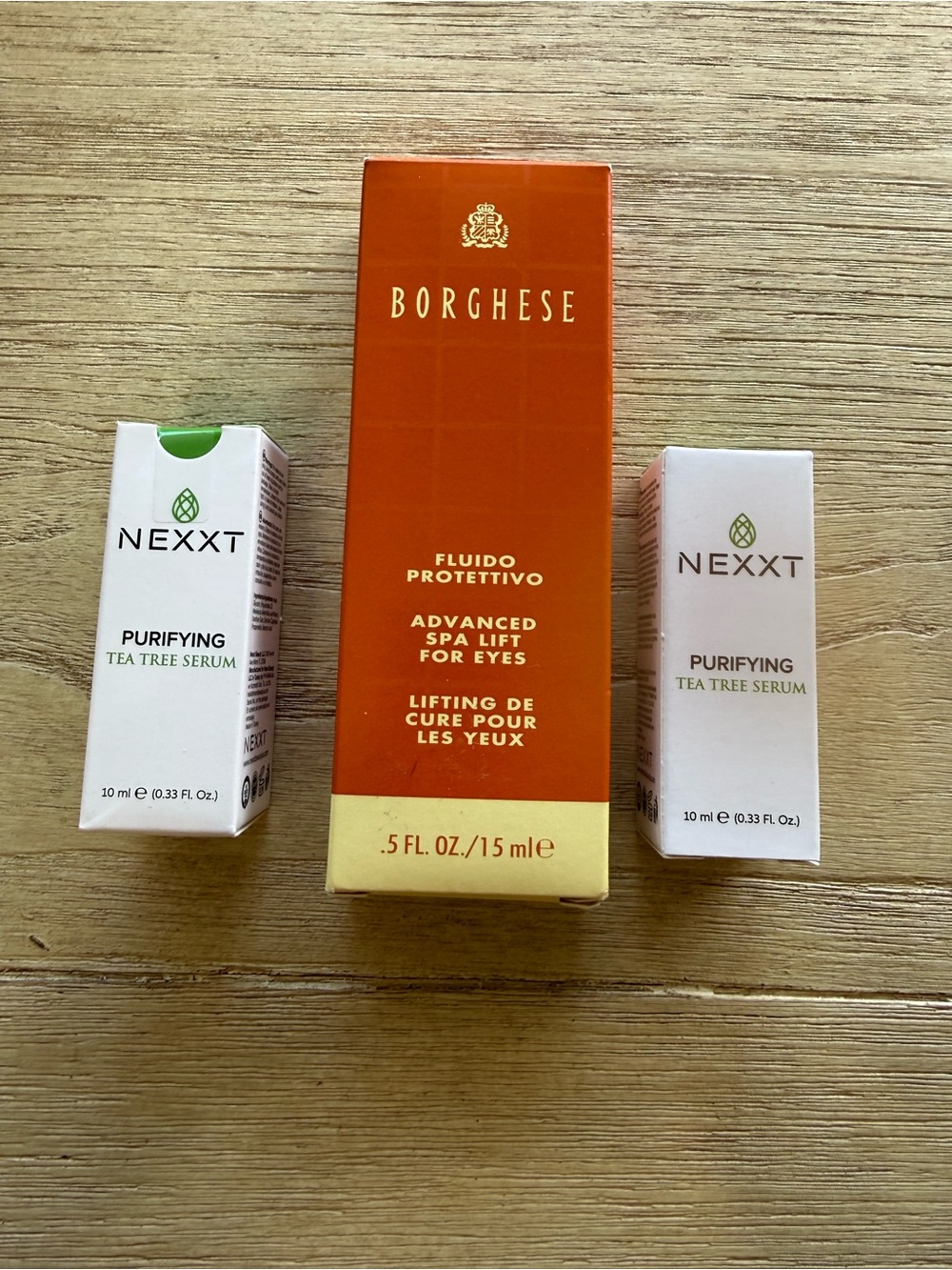 Bundle - 2 NEXXT Purifying tea tree serum ($19 ea!) & 1 Borghese eyes spa